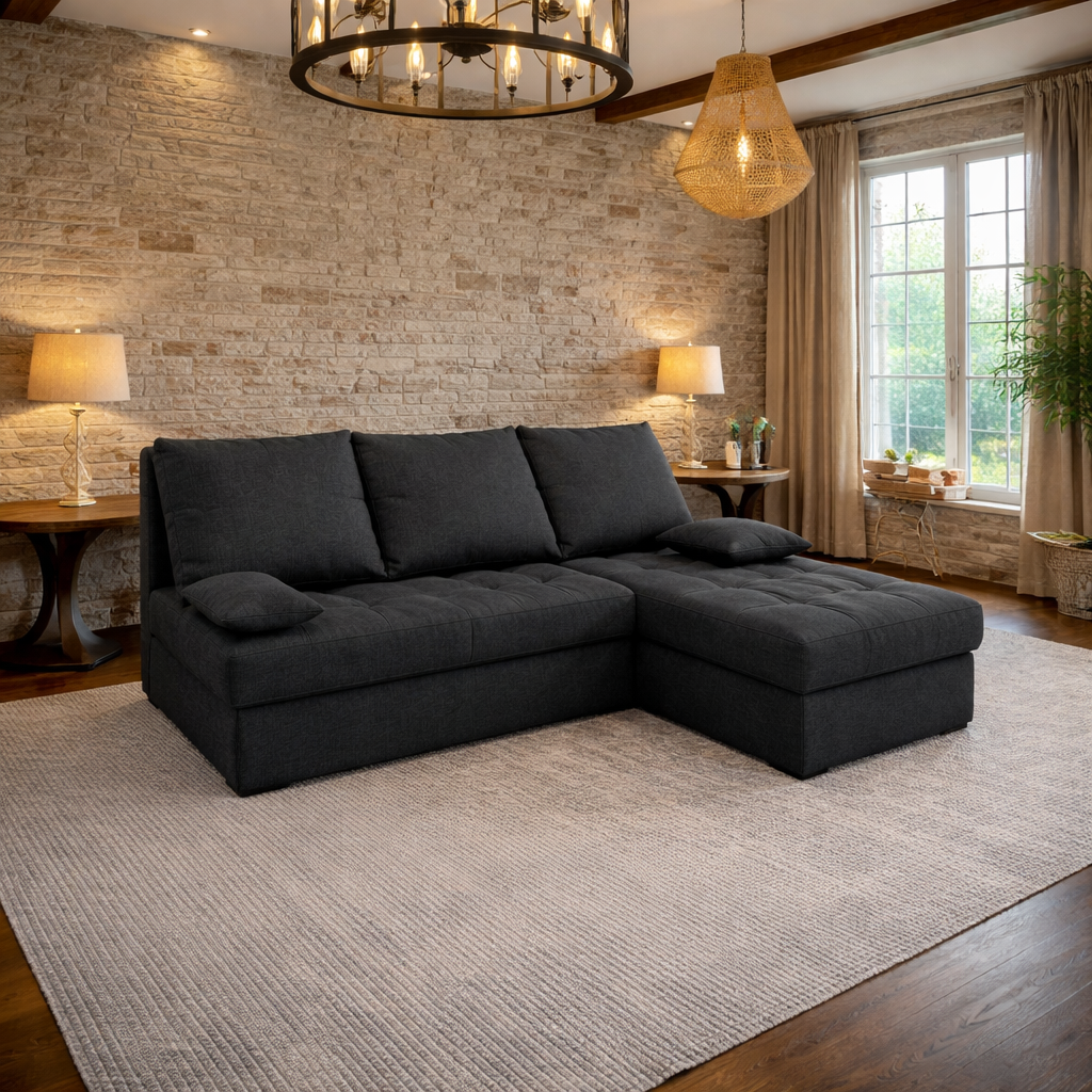 Hoekbank Rio - Slaapbank met opbergruimte - Zitcomfort Stevig