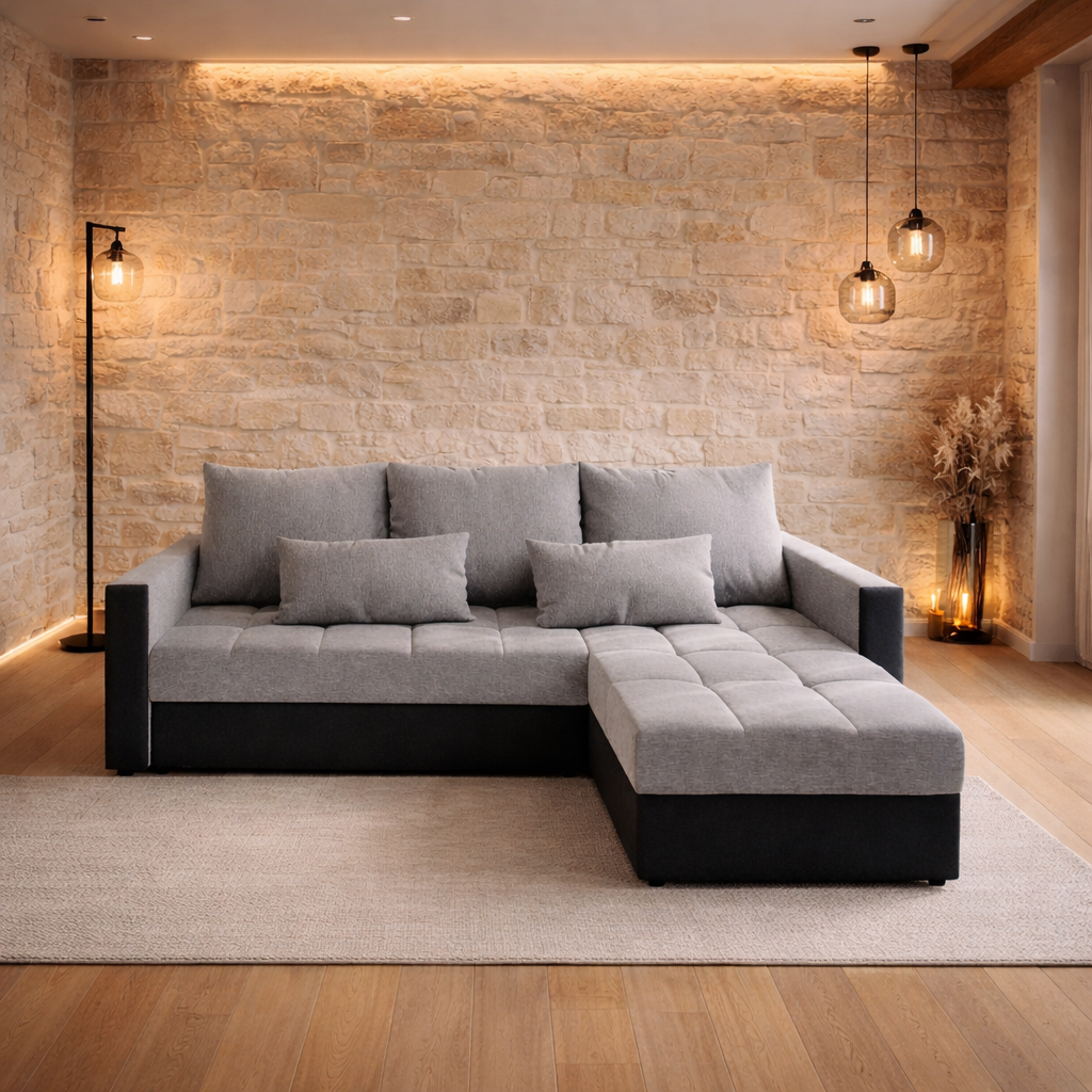 Hoekbank Kos - Slaapbank met opbergruimte - Zitcomfort Stevig