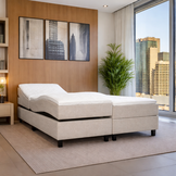 2dekans Elektrische Boxspring Basic | 180 x 200 Naturel Beige - Zonder Hoofdbord - Met geleiders (Stofschade - Niet in originele verpakking - Kans op schade)