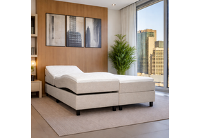 2dekans Elektrische Boxspring Basic | 180 x 200 Naturel Beige - Zonder Hoofdbord - Met geleiders (Stofschade - Niet in originele verpakking - Kans op schade)