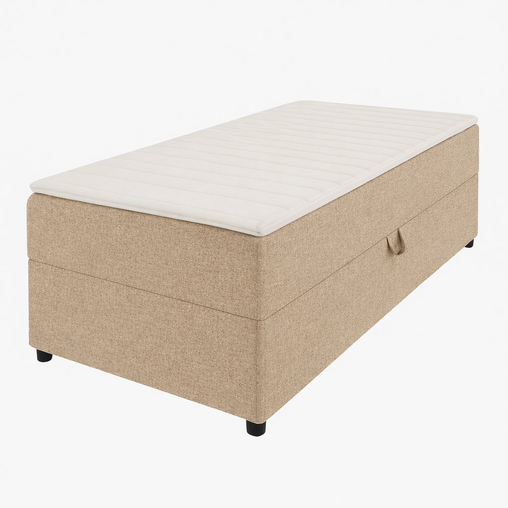 2dekans Opberg Box Links 80 x 200 Taupe - incl. Matras (Gebroken bodemplaat - Niet in originele verpakking - Kans op schade)