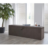 OP=OP Opberg Boxspring Chevron met Lade 200 x 210 Teddy Beige - Incl. Pocketvering + 2x Hocker + Dekenkist met klep