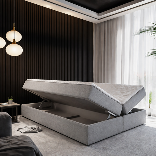 2dekans Opberg Boxspring 180 x 200 Grijs - Zonder Hoofdbord | Schade bodemplaat (Niet in originele verpakking - Kans op schade)