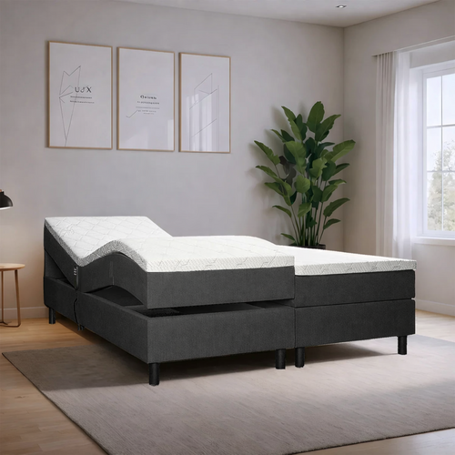 2dekans Elektrische Boxspring Basic | 180 x 200 Antraciet  - Zonder Hoofdbord - (Stofschade - Niet in originele verpakking - Kans op schade)
