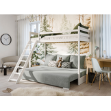 Hoogslaper met Slaapbank Sophie - Ribstof Grijs - 90 x 200/ 140  x 200 - Leverbaar in 10 kleuren!