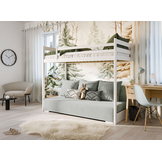 Hoogslaper met Slaapbank Sophie - Ribstof Grijs - 90 x 200/ 140  x 200 - Leverbaar in 10 kleuren!