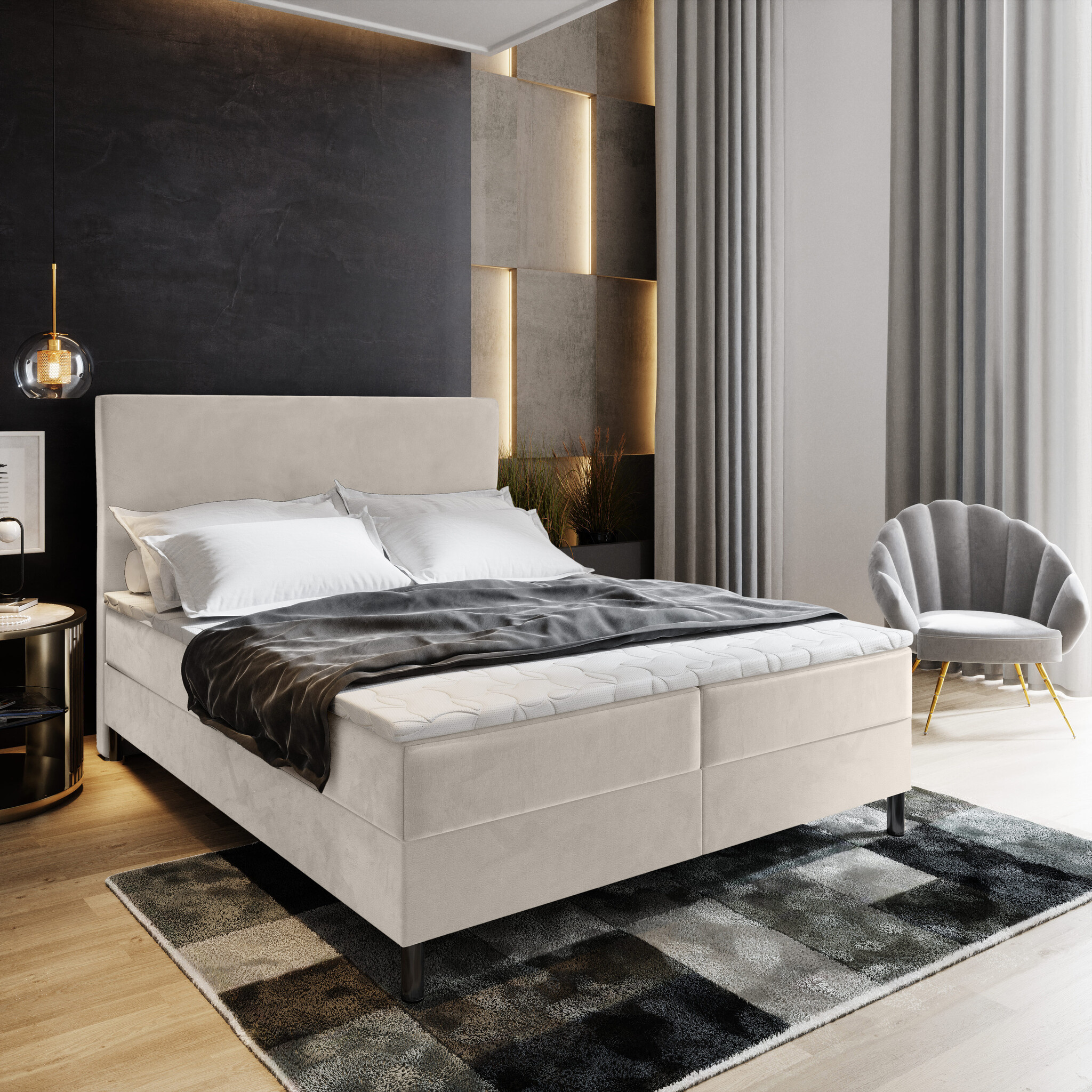 2dekans Opberg Boxspring Basic | 140 x 200 Beige - (Niet in originele verpakking - Kans op schade)