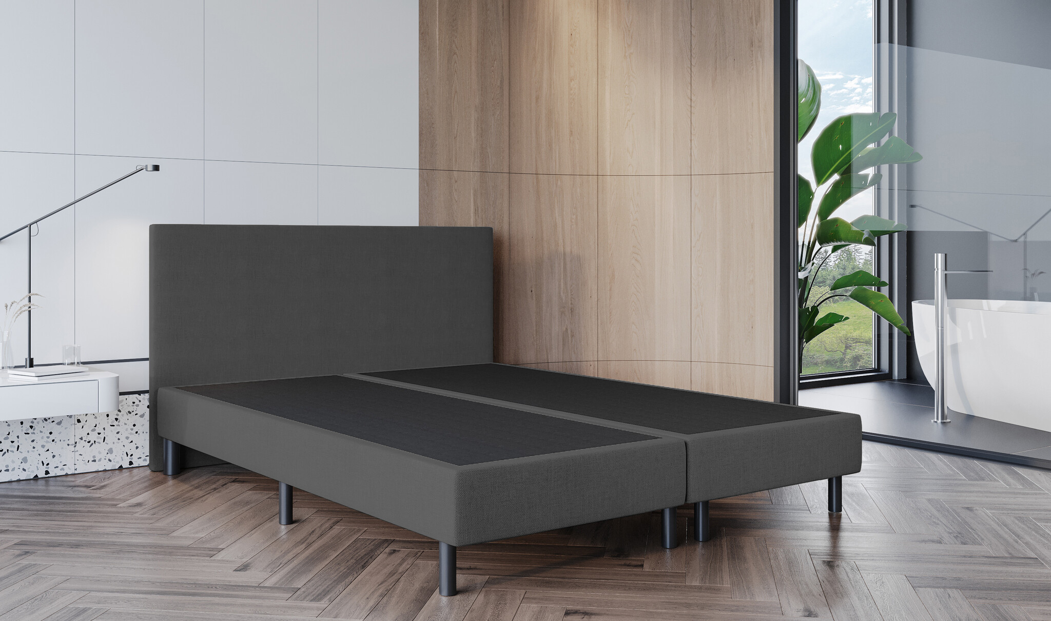 OP=OP Boxspring Zonder Matras Bonnie | 160 x 210 Antraciet