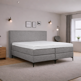 OP=OP Vaste Boxspring Amber - Antislip - 160 x 200 Grijs