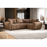 2dekans Slaapbank met opbergruimte Max | Hoekbank Rechts - Skaileer Beige (Stofschade - Rugleuning Hoogteverschil - Niet in originele verpakking)