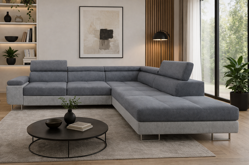 OP=OP Slaapbank met opbergruimte Sem | Hoekbank Links | 2 Kleurig Grijs