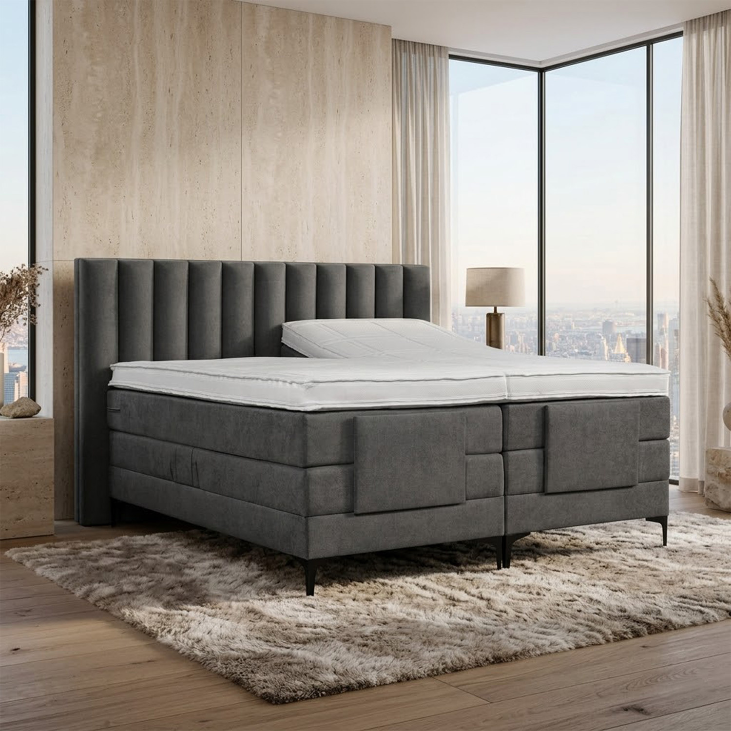 Elek. Boxspring Delux - Antislip - Stel zelf samen