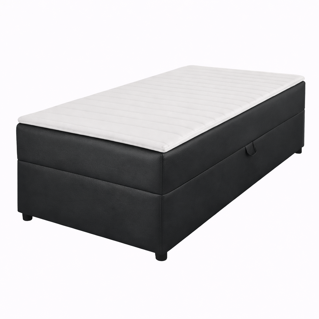 OP=OP 40 cm Opberg Box Rechts | 70 x 200 Skaileer Antraciet | Incl. Matras