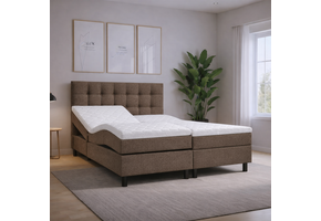 OP=OP Elektrische Boxspring Dubai | 140 x 200 Donker Beige