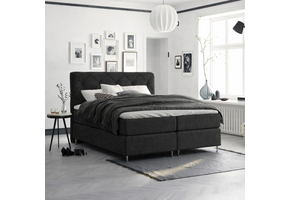 OP=OP Vaste Boxspring Phoenix (ruit)| 160 x 200 Antraciet | 1x Groot Stevig Matras