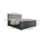 OP=OP Opberg Boxspring Glory - Extra Hoog - 160 x 200 Naturel Beige | incl. Pocketvering