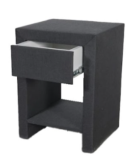 OP=OP Vaste Boxspring Zonder Matras Bonnie | 180 x 200 Zwart | 30 cm hoge boxen Incl. 1x Hocker met Lade