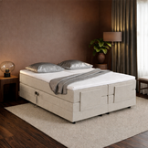 2dekans Elektrische Boxspring Delux - Zonder hoofdbord - 180 x 200 Creme [Stofschade + Niet in originele verpakking - Kans op schade]