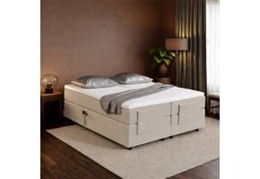 2dekans Elektrische Boxspring Delux - Zonder hoofdbord - 180 x 200 Creme [Stofschade + Niet in originele verpakking - Kans op schade]