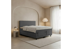 OP=OP Elektrische Boxspring Delux Basic | 200 x 210 Antraciet