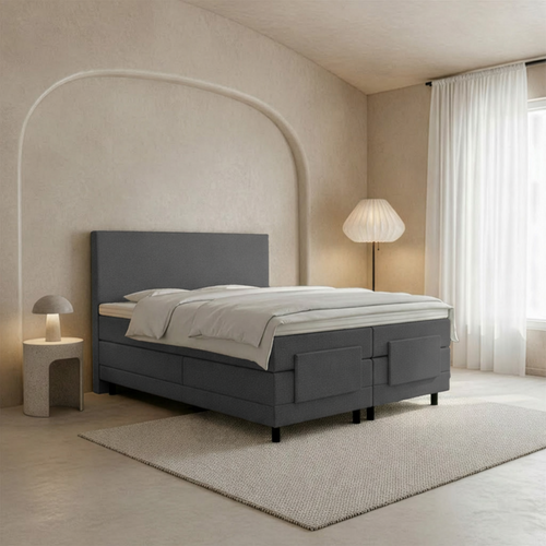OP=OP Elektrische Boxspring Delux Basic | 200 x 210 Antraciet