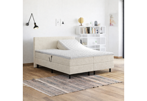OP=OP Elektrische Boxspring 180 x 200 - Teddy Creme | Zonder Hoofdbord