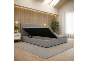 OP=OP Opberg Boxspring zonder Matras  | 180 x 200 Grijs | 40 cm hoge opslagruimte