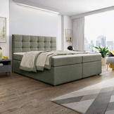 OP=OP Opberg Boxspring Glory - Extra Hoog - 180 x 210 Lindegroen | incl. Pocketvering