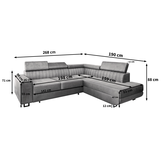 OP=OP Slaapbank met opbergruimte Nero | Suede Antraciet | Hoekbank