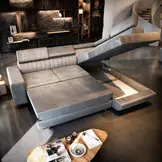 OP=OP Slaapbank met opbergruimte Nero | Antraciet & Grijs | Hoekbank