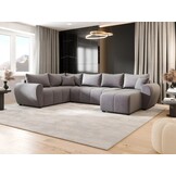 OP=OP Slaapbank met opbergruimte Max | Grijs | U-bank XL