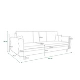 Slaapbank met opbergruimte Anne | IJsblauw | Zitbank