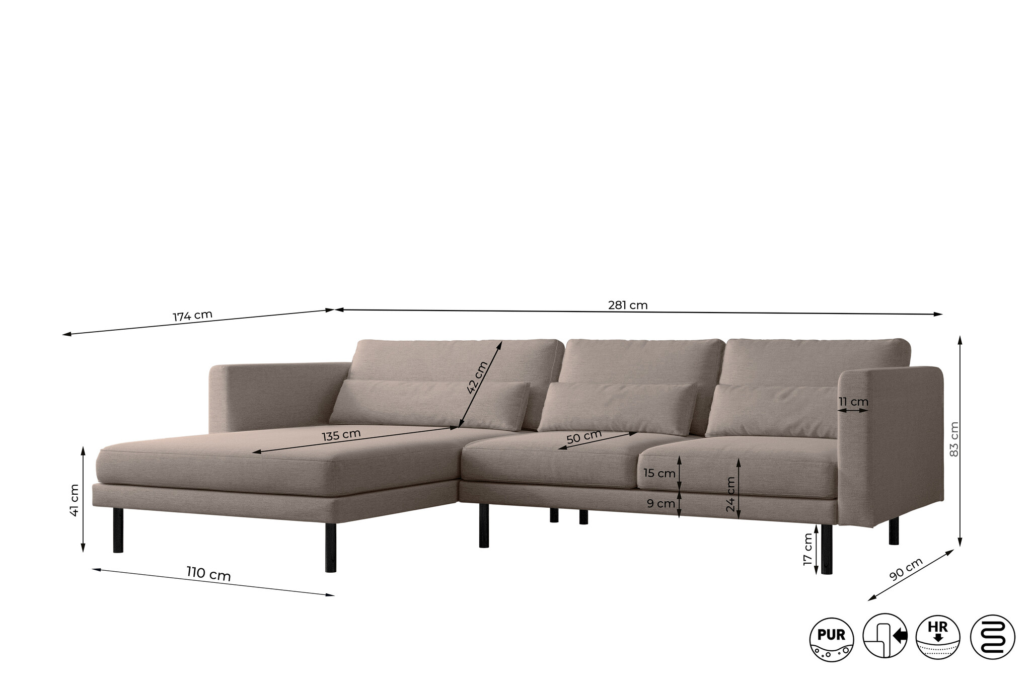 L-Hoekbank Dakota | Moderne comfort Hoekbank