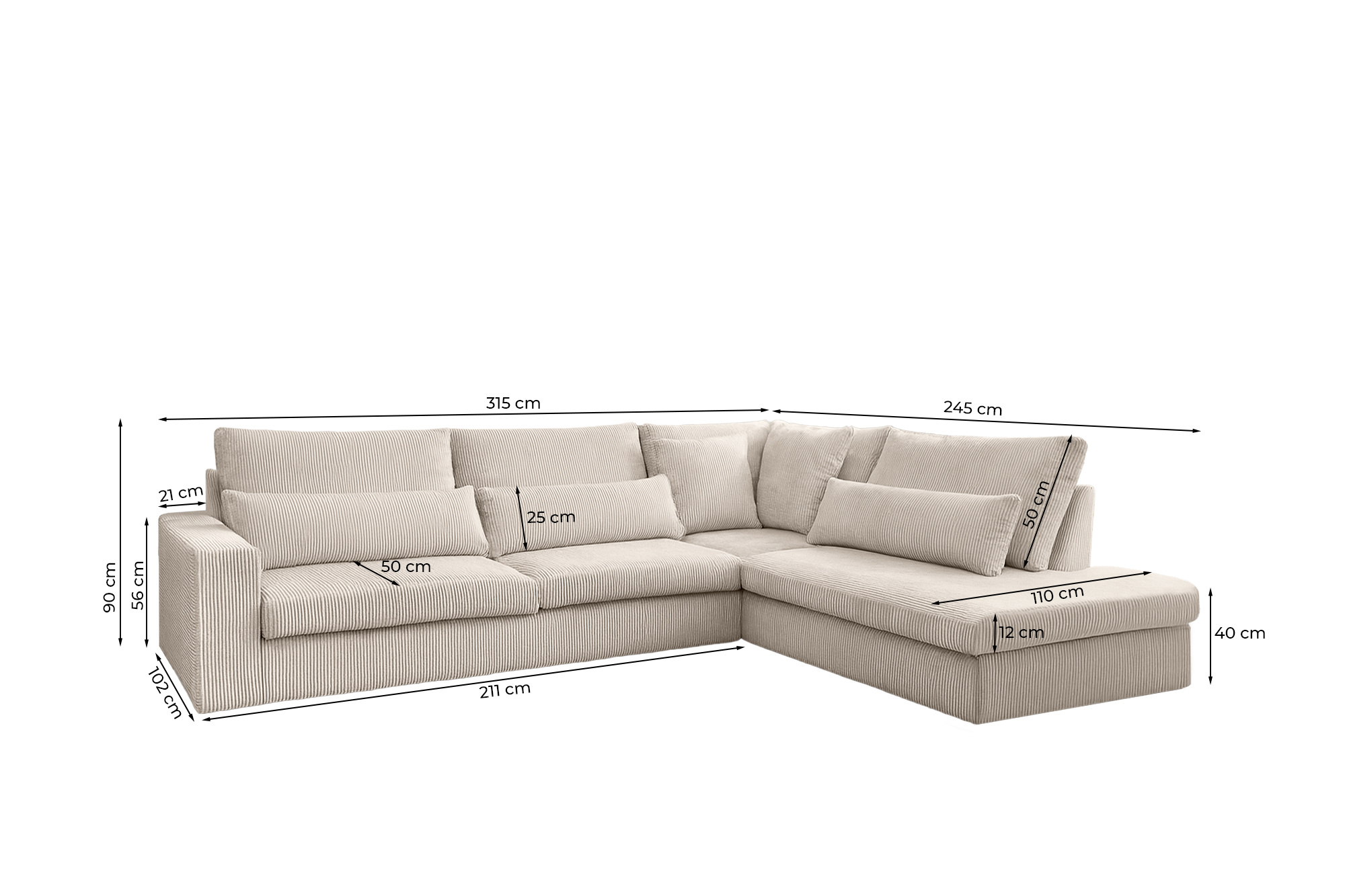 Hoekbank Santos | Stijlvolle comfort Hoekbank