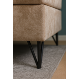 OP=OP Boxspring Chanel | 160 x 200 - Chenille Lichtbeige | Hoofdbord Royale Kussen