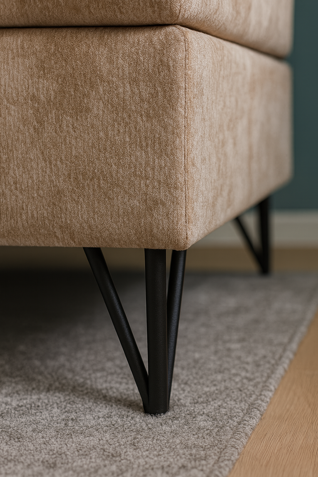 OP=OP Boxspring Chanel | 160 x 200 - Chenille Lichtbeige | Hoofdbord Royale Kussen