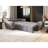 OP=OP Slaapbank met opbergruimte Max | Velvet Bordeaux | Hoekbank