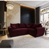 OP=OP Slaapbank met opbergruimte Max | Velvet Bordeaux | Hoekbank