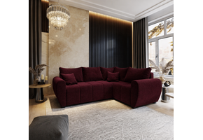 OP=OP Slaapbank met opbergruimte Max | Velvet Bordeaux | Hoekbank