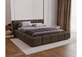 OP=OP Opberg Bed Coco | 160 x 200 - Suede Mosgroen | Incl. Metalen Frame met Gasdrukveren