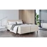 OP=OP Boxspring 120 x 210 - Creme | Strak hoofdbord + groot matras