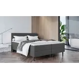 ACTIEDEAL Boxspring 120 x 210 - Antraciet | Strak hoofdbord + groot matras