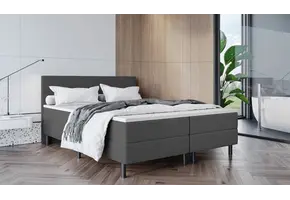OP=OP Boxspring 120 x 210 - Antraciet | Strak hoofdbord + groot matras