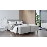 OP=OP Boxspring 120 x 200 - Grijs | Strak hoofdbord + groot matras