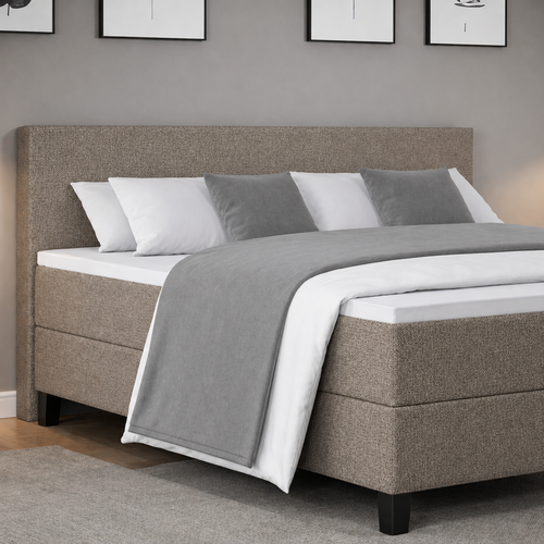 OP=OP Boxspring 180 x 200 - Donker Beige | Chicago