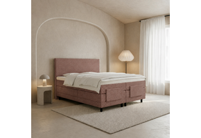 OP=OP Elektrische Boxspring  140 x 200 - Oudroze | Delux Basic - Groot Matras