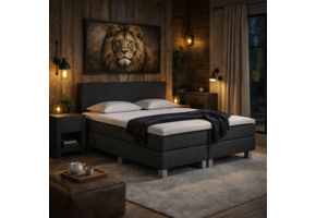 VOORDEELSET Boxspring 160 x 200 Skai Zwart | 10 stuks | Inclusief GRATIS Topmatras Koudschuim