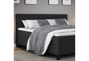 ACTIEDEAL Boxspring 200 x 200 - Zwart | Chicago - Incl. Groot Medium Pocketvering Matras