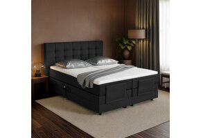 ACTIEDEAL Elektrische Boxspring 200 x 200 - Zwart | King Delux