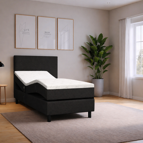 OP=OP Elektrische Boxspring 90 x 200 - Skaileer Zwart | Basic